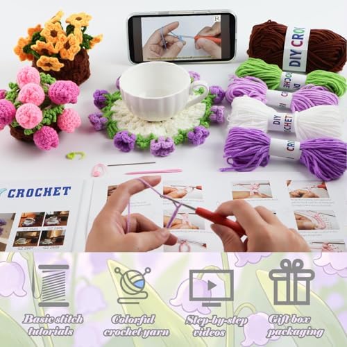 Yarniss Lily of the Valley Coaster Crochet Kit Beginner w/Video Guide