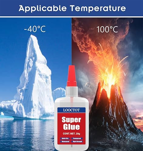 (2-in-1) Super Glue with Brush Applicator&Nozzle,3D Printer Thick Glue 20g