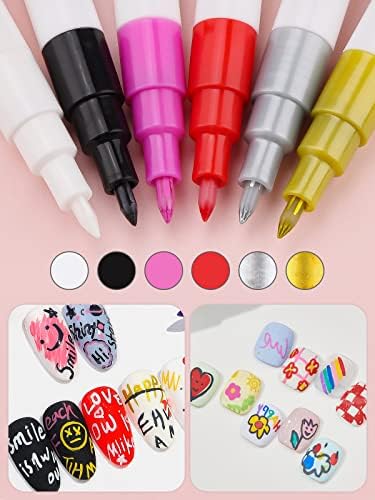 Kalolary Nail Art Pens Set 6 Color 3D Nail Art Makers