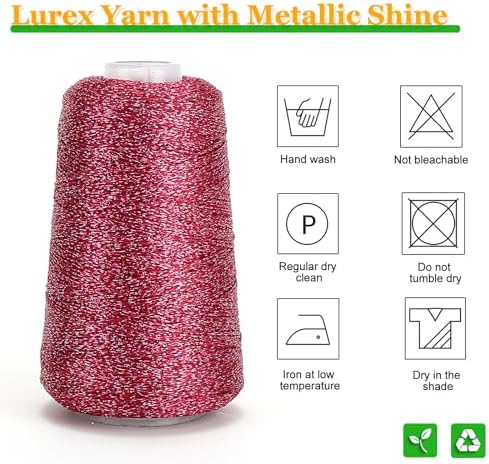 Metallic Crochet Thread, 80g Lurex Yarn for Charms(Violet)