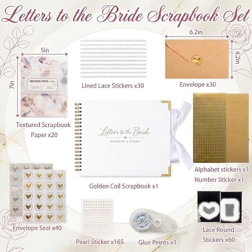 Letters to the Bride Scrapbook Kit, Bridal Shower Guest Book Alternative