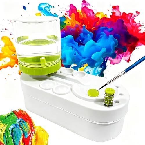 Upgraded Paint Brush Cleaner Brush Rinser Water Circulation(Pre Assembled), Watercolor/Oil and Water-Based Paint Brush Cleaner Tool, Gift for Adults Artist Beginners