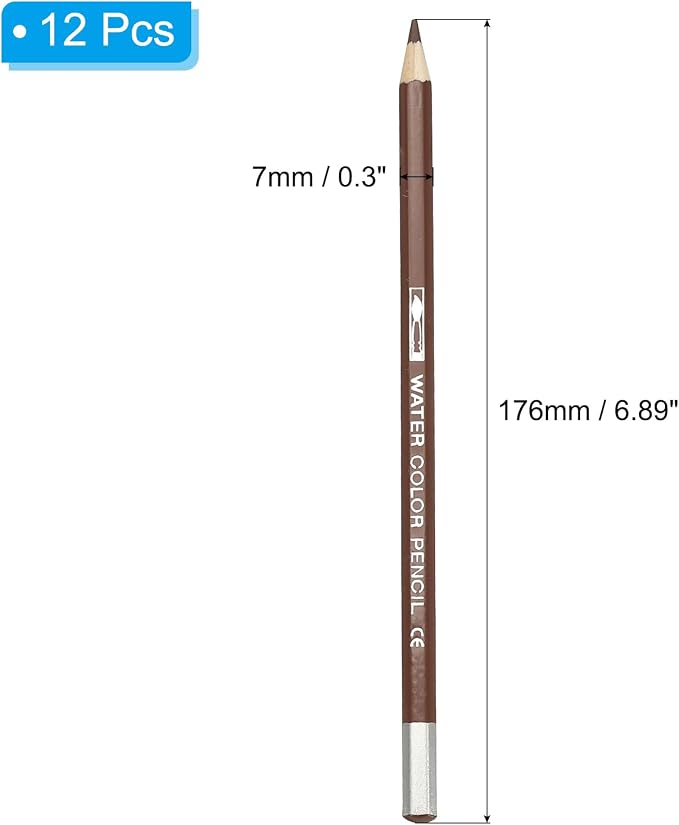 PATIKIL Watercolor Pencil, 12Pcs Water Soluble Pencils for Blending, Coloring, Sketch Drawing, Painting, Coffee