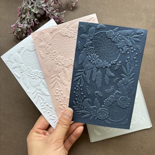 Plum Blossom Bird 3D Embossing Folder, Spring Branch Plastic Textured Stencil for DIY Scrapbooking Card Making Paper Crafts
