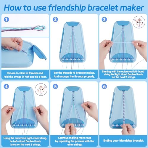 Maynacs Friendship Bracelet Making Kit for Girls 8-12, 28 Pre-Cut Threads