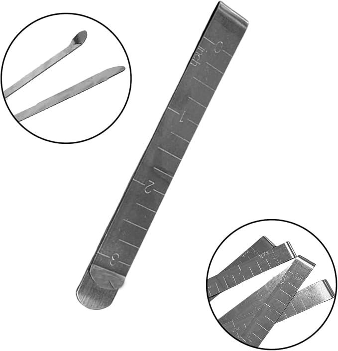 20 Pcs Stainless Steel Sewing Clips with 3-Inch Measurement Ruler – Hemming Tool for Quilting, Sewing, and Pinning Accessories