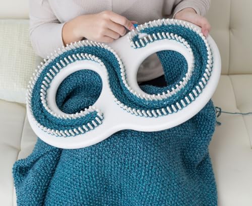 Authentic Knitting Board Afghan Knitting Loom & Knitting Kit with Yarn for Blankets (Afghan Loom with Yarn Kit)