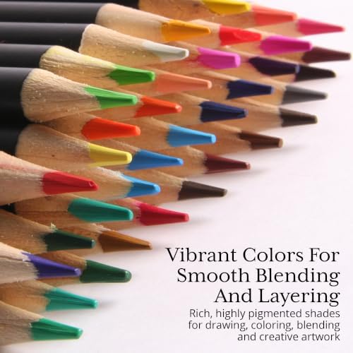 ARTISTIK Coloring Pencils Wrap Set with Vivid Colors – 47-Piece Artist Grade Drawing & Sketching Colored Pencil Set – 3.5mm Colored Pencils for Adults Coloring Books