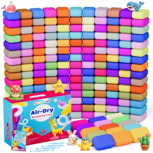 Aestd-ST Air Dry Clay 180 Colors, Modeling Clay for Kids, DIY Magic Clay