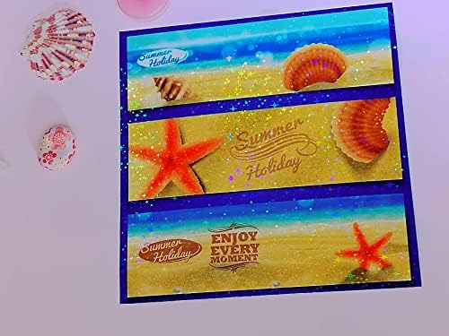 Bleidruck 25 Sheets Stars Clear Holographic Laminate Sheet Adhesive Paper | Transparent Cold Laminate Sheets Starry Holographic Sticker Paper A4 Size Waterproof for Documents, Photo, No Machine Needed