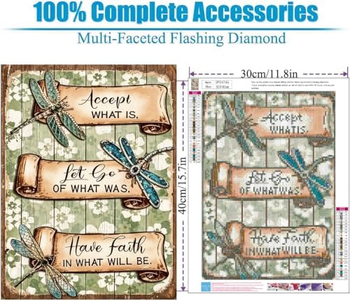 WUDWL Dragonfly Diamond Art Kits for Adult Diamond Painting Kits for Adults