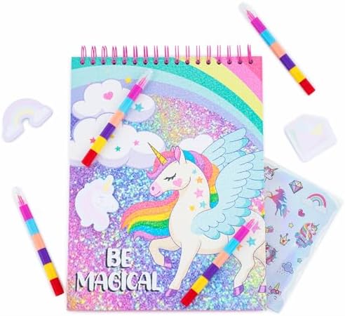 VOTUM Sketch Book: Personalized Artist Sketchbook: Sketching, Drawing and Creative Doodling. Notebook and Sketchbook to Draw and Journal with Stickers and Markers (Unicorn Treats)