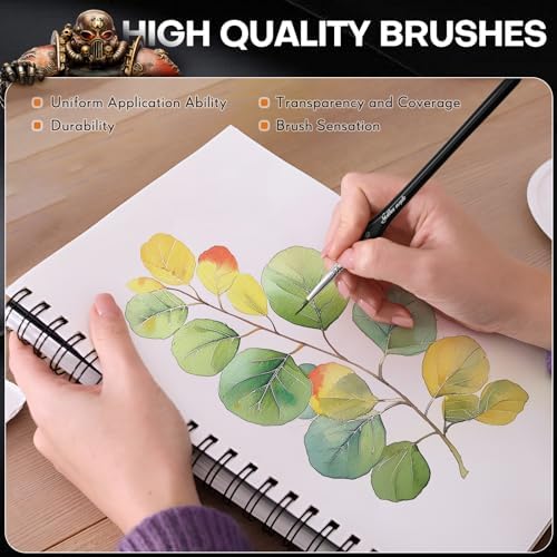 Detail Paint Brushes, Golden Maple 6PCS Extra Fine Detail Miniature Paint Brush Set, Very fine tip Paint Brush for Small Scale Models - Acrylic Watercolor Oil, 2/0 3/0 5/0