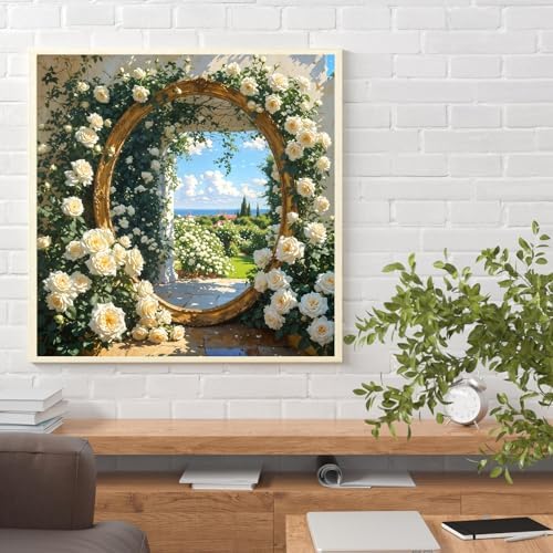 ILYUFO Diamond Art Kits for Adults Flower World DIY Diamond Painting