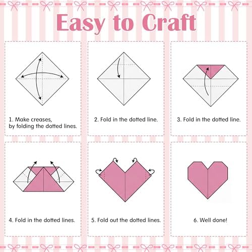 Harloon 500 Sheets Coquette Bow Origami Paper 20 Styles 6x6 Inch