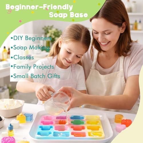 14.1oz Shea Butter Soap Base Cubes Pre-Cut Soap Blocks, Melt and Pour Soap Base for DIY Soap Making, Beginners & Small Batch Crafts (Shea Butter)