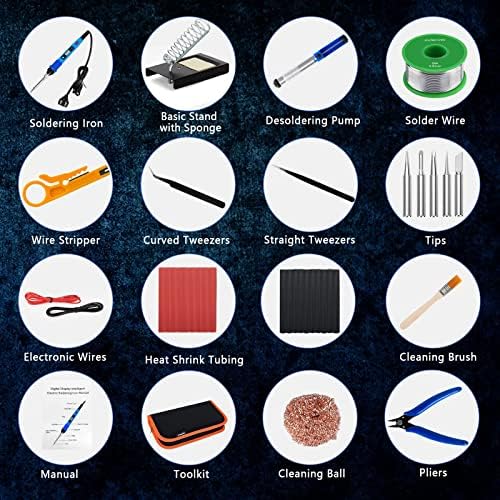 Soldering Iron Kit, 80W 110V Upgraded Digital Electric Solder Irons, with LCD Display, 39-in-1 Adjustable Temperature Welding Tool for Metal, Jewelry Electrical Repairs, DIY