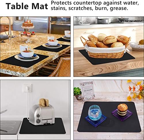 Gartful Silicone Sheets for Crafts, 3PCS Resin Jewelry Casting Molds Mats, Multipurpose Table Cover Placemat, Counter Top Protector Pad, Nonskid Nonstick, Black(15.7 x 11.8 inches)