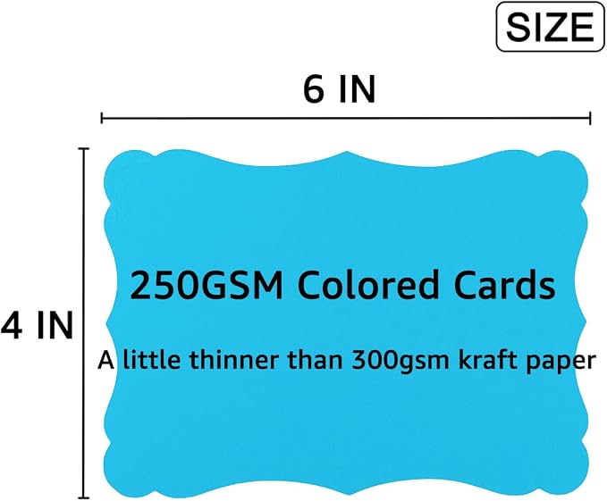 50 Pack Blank Kraft Greeting Cards, Multicolored, 4x6IN