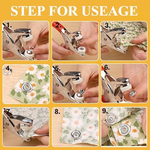 MIFOLEU Colorful Solid Snap Button Kit, Snaps for Fabric with Tool (800PCS)