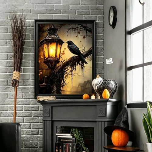 Gothic Crow Diamond Art Kits for Adults, Arts and Crafts for Adults 12x16in