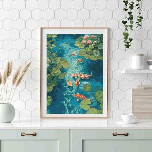 DYAIANGMU Fish Paint by Numbers Kit for Adults Beginners 19.6X15.7inch