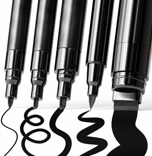 ARTISTRO Black Paint Pens - Various Tips - Set of 5