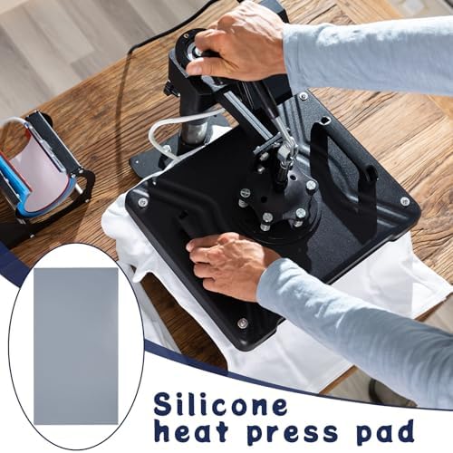8 Pieces 8 x 4 Inch Silicone Heat Press Mat 0.12 Inch Thick Foam Press Cover Pad Accessories for HTV Heat Transfer Vinyl