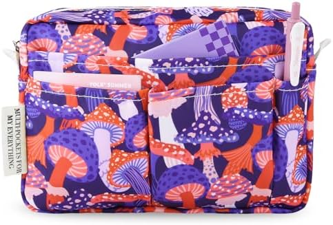 Multiple Pockets Portfolio Organizer with Zippered,Storage Pencil Pouch Bag