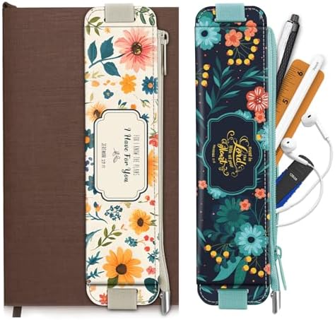 FINPAC 2-Pack Elastic Pen Holder for Notebook Leather Pen Holder