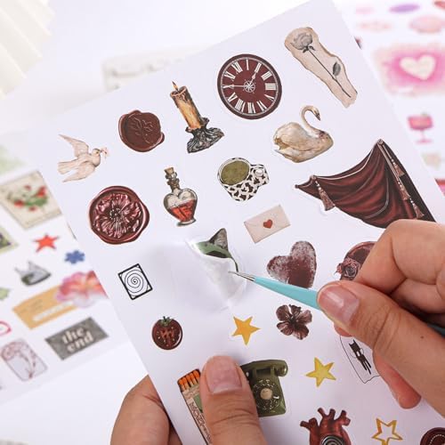 Girl's Korean Sticker Book, Food and Daily Life Theme - 1300+ Cute Dream Style Foodie Stickers, for DIY Scrapbooking Journaling Handbook Decoration Blue