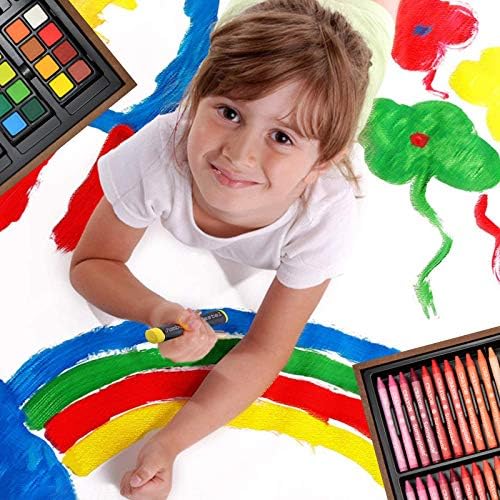 Sunnyglade 145 Piece Deluxe Art Set Wooden Art Box & Drawing Kit Tan