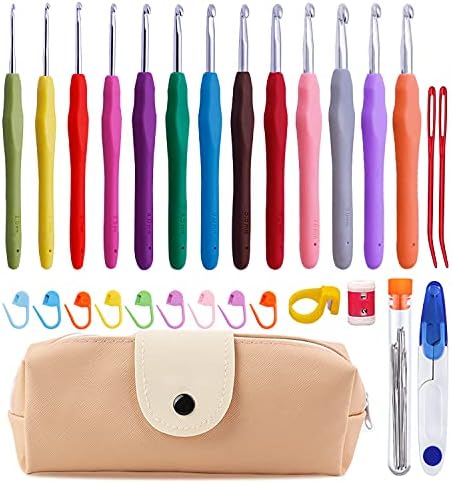 Mayboos 13 Pcs Crochet Hooks Set, 2mm(b)-10mm(n) Crochet Hooks Set