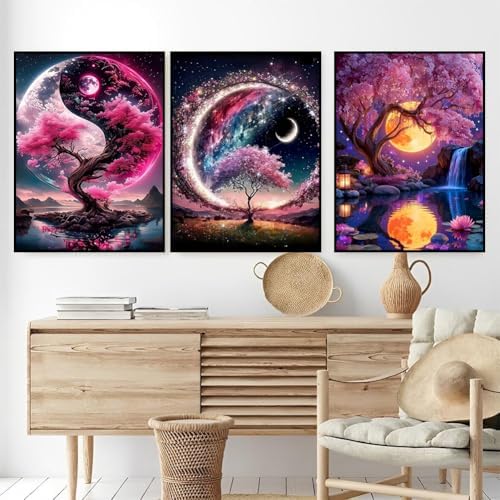 WNPOKN 3Pcs Tree of Life Diamond Art Kits for Adult 12 x 16inch