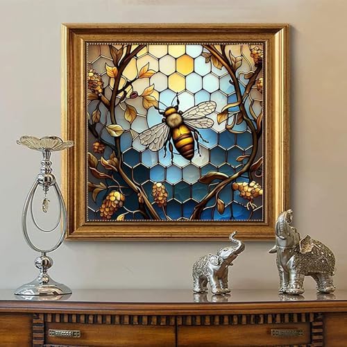 xackcme Paint by Numbers for Adults Bee - Bee Paint by Number on Canvas