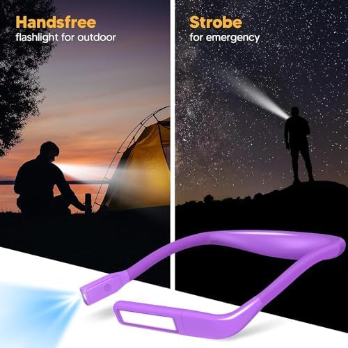Reading Light, 3 Colors Stepless Dimming Neck Light, Book Lamp