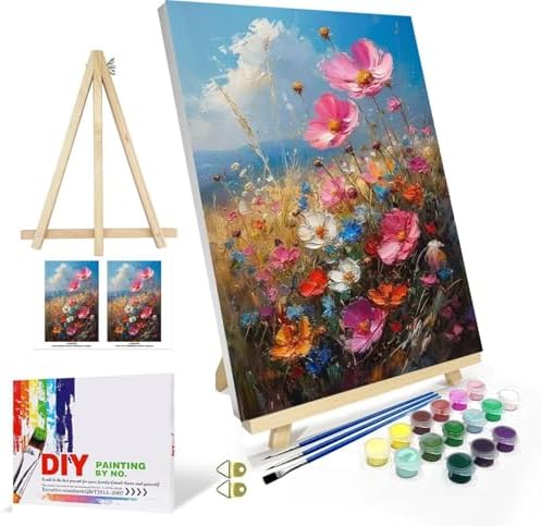 DYAIANGMU Flower Paint by Numbers Kit for Adults Beginners 11.8X15.7inch