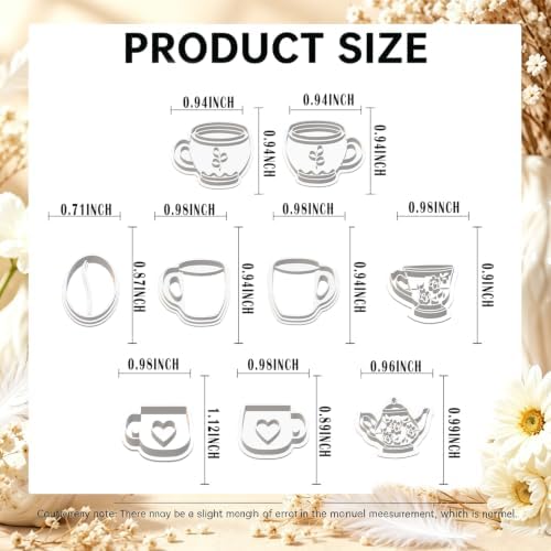 9Pcs Tea Coffee Clay Cutters for Polymer Clay Earrings