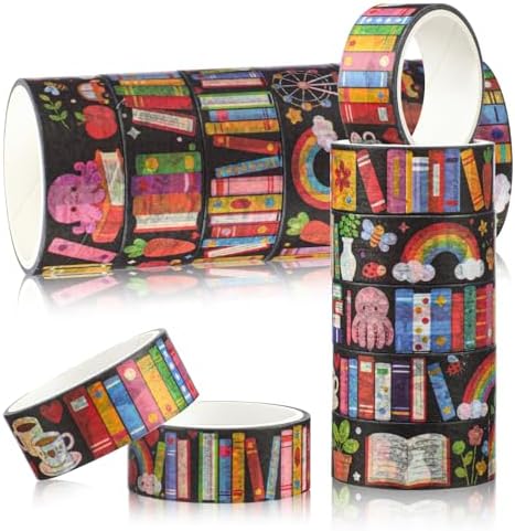 24 Rolls Book Washi Tape Back to School Crafting Gifts, Rainbow