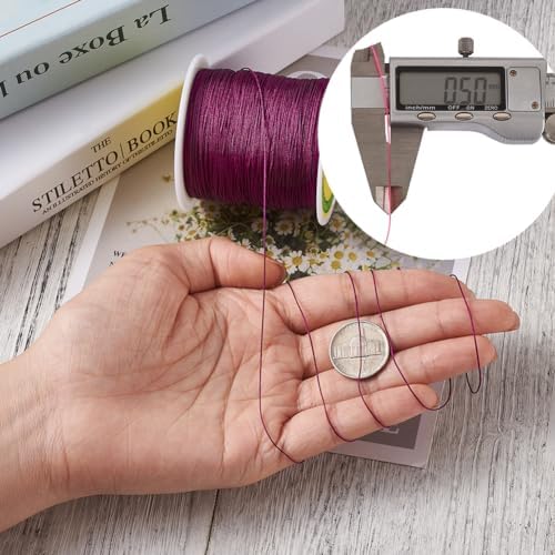 150 Yards 0.5mm Braided Nylon Crafting Thread Chinese Knotting Beading String Macrame Cord Rope for Necklace Bracelet Jewelry Craft Making, Purple