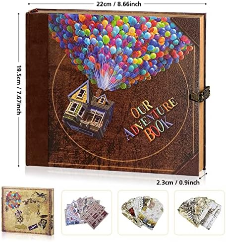 Our Adventure Book Scrapbook for Couples | Vintage DIY photo album journal for wedding, anniversary, travel memories, tickets, notes, stickers, and keepsakes