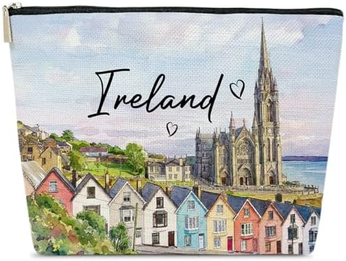Ireland Makeup Bag for Women, Irish City Travel Gifts