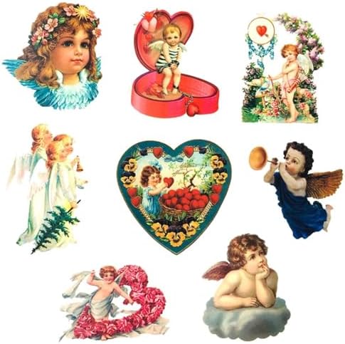 Vintage Angels and Cupids Stickers, Vinyl Scrapbooking Stickers Packs, 50PCS Kawaii Cute Angel Aesthetic Stickers for Kids Teens, Waterproof Holiday Stickers Decals for Cards, Water Bottles
