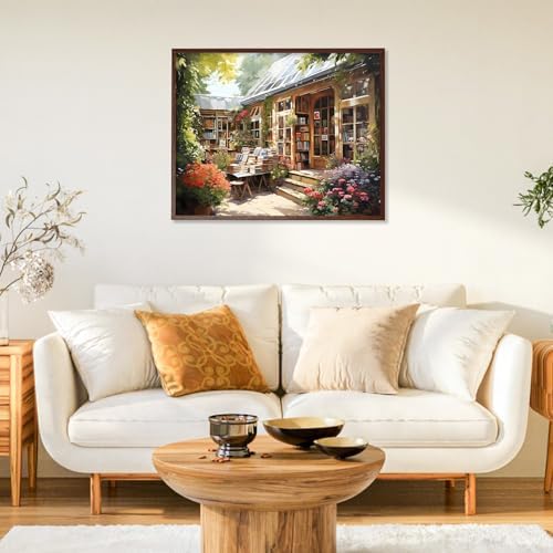 Paint by Numbers Kit for Adults, Bookstore DIY Painting Kit, 16x20 Inch