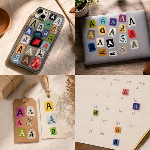 1600+ Pcs Vintage Letter Stickers Book for Scrapbooking DIY Crafts Notebook