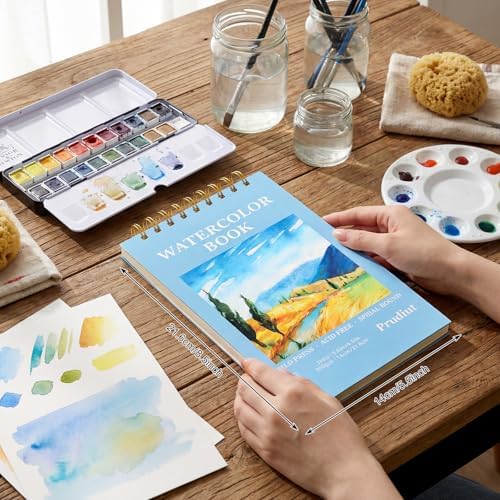 35 Sheets Watercolor Paper Pad 5.5 x 8.5 in, 140 Lb Cold Press, Spiral