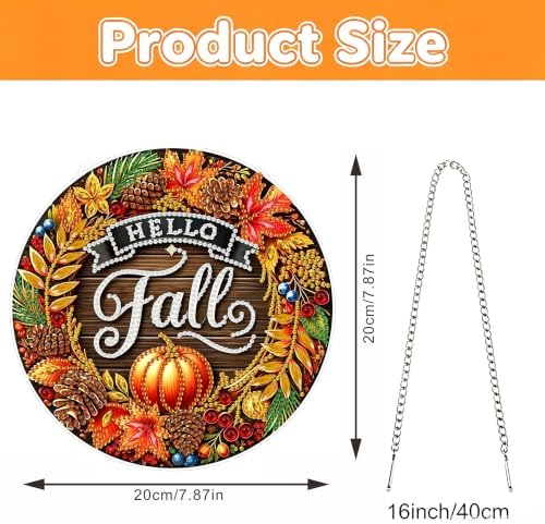 Tabszca Hello Fall Hanging Diamond Art Kits for Adults, Pendant Suncatcher