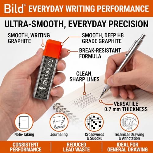 Bild 1200 Premium 0.7 Lead Refills for Mechanical Pencils (HB Mega, 0.7 mm)