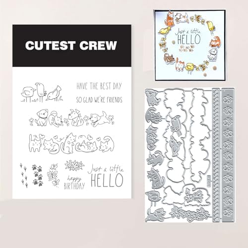2025-2026 Stamps and Dies for Card Making, Stamps and Dies Set 2025 for Christmas and Halloween, Die Cut DIY Various Festivals Album Scrapbooking Birthdays Greeting Card (M6648 Cutest Crew)
