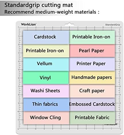 Cutting mat 12x12 Compatible With Silhouette Cameo 4/5/3/2/1(6 mats-4 Standard Adhesive,1Light Adhesive, 1Strong Adhesive) Adhesive Cutting Mat for Crafts, Quilting, Sewing, Scrapbooking and All Arts